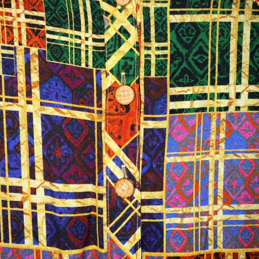 Sassy Jones Geo Print Colorful Maxi Shirt Dress - XL - Picture 5 of 10